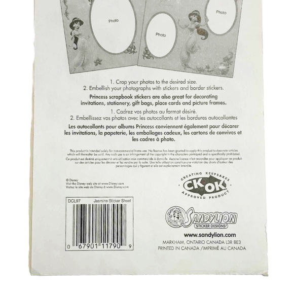 Disney Princess Sandylion Large Sticker Sheets Ariel Jasmine Belle Snow White - Picture 16 of 16